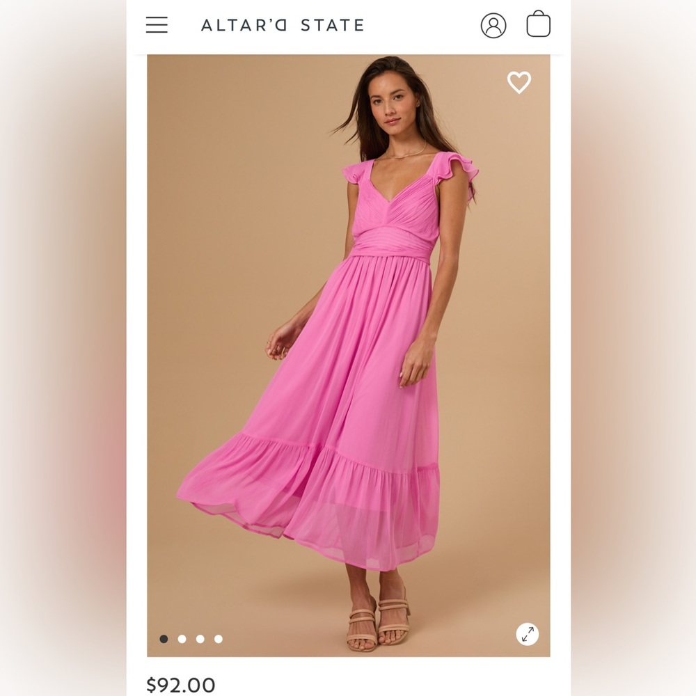 Altar’d State Pink Chiffon Maxi Dress